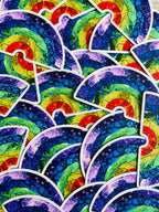 Bespattered Facade Rainbow Painting Collage Sticker