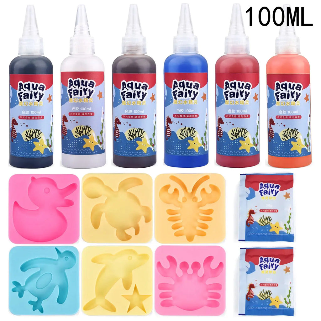 Kids DIY Water Elf Craft Kit – Montessori Painting & Origami Sticker Set with Magic Water Solution (100 ml / 3.38 fl oz)