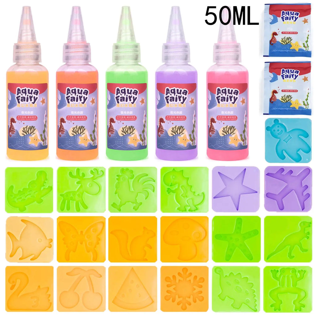 Kids DIY Water Elf Craft Kit – Montessori Painting & Origami Sticker Set with Magic Water Solution (100 ml / 3.38 fl oz)