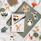 50pcs Cute Childrens Book Paintings Animals Stickers Aesthetic Decal Luggage Skateboard Cute Graffiti Girl Boy Sticker Toys
