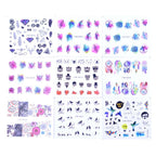 Mixed Designs Water Nail Stickers Decals Dream Catcher Transfer Tip Watermark Flora Painting Slider Manicure Decoration Girls Manicure Decoration Nail Art Supplies 3D Self-Adhesive Nail Decals Designer Nail Stickers for Acrylic Nails