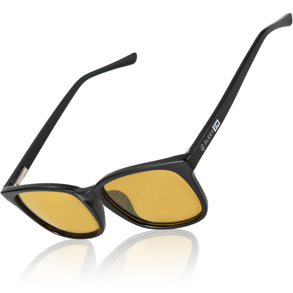 GlareAid Yellow-Green Wayfarer Night Driving Glasses – Black