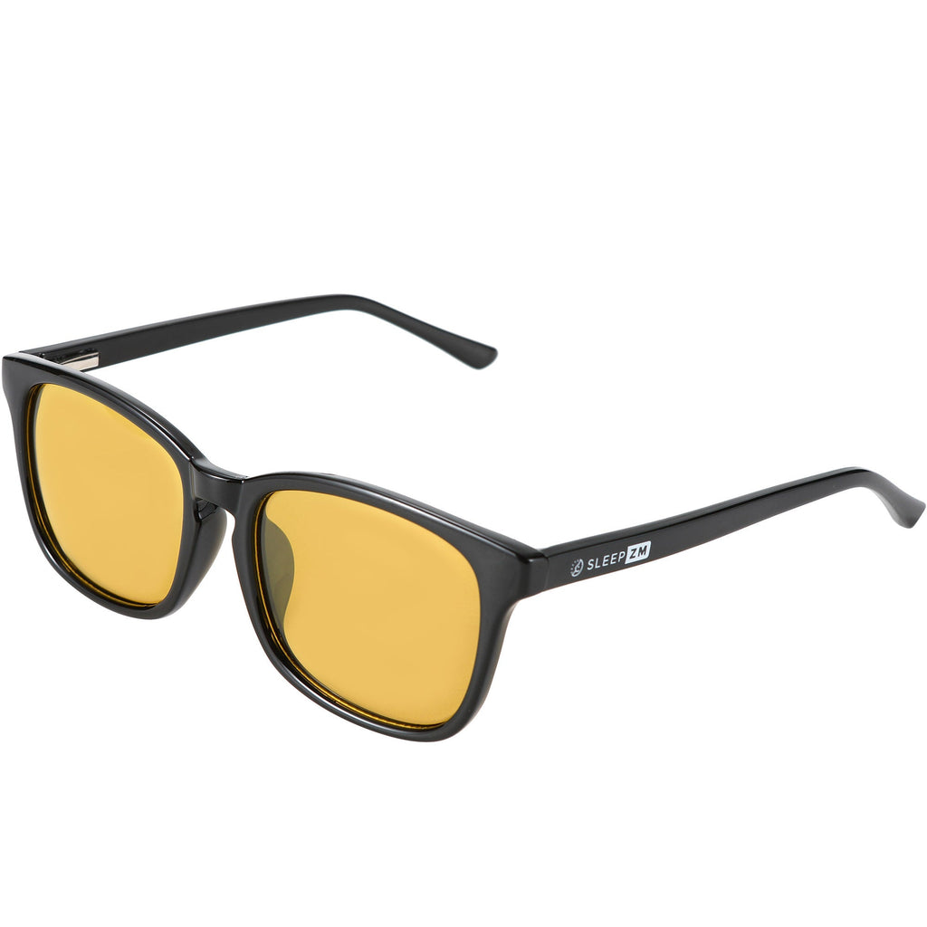 GlareAid Yellow-Green Wayfarer Night Driving Glasses – Black