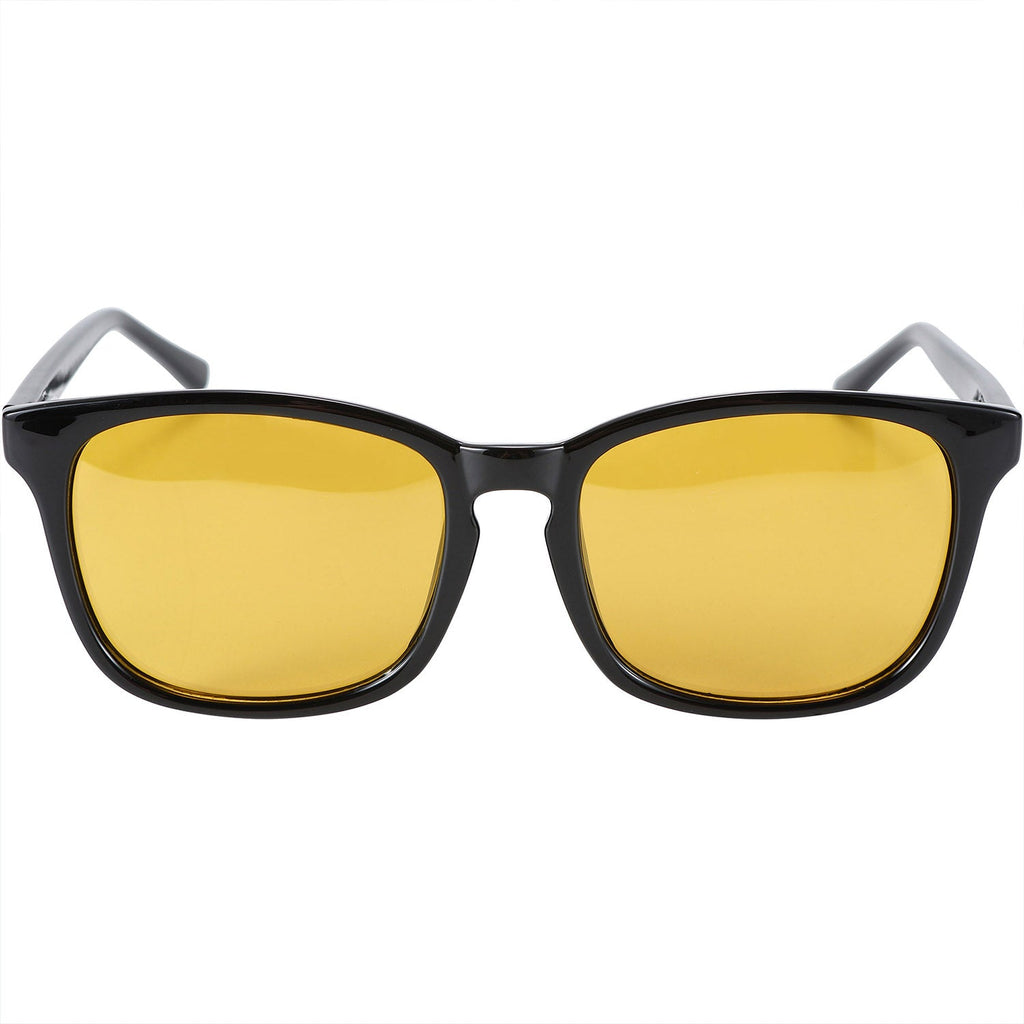 GlareAid Yellow-Green Wayfarer Night Driving Glasses – Black