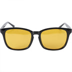 GlareAid Yellow-Green Wayfarer Night Driving Glasses – Black