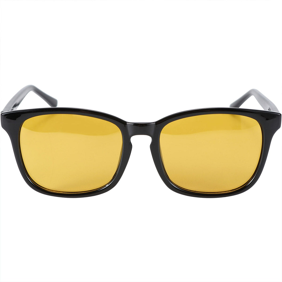 GlareAid Yellow-Green Wayfarer Night Driving Glasses – Black